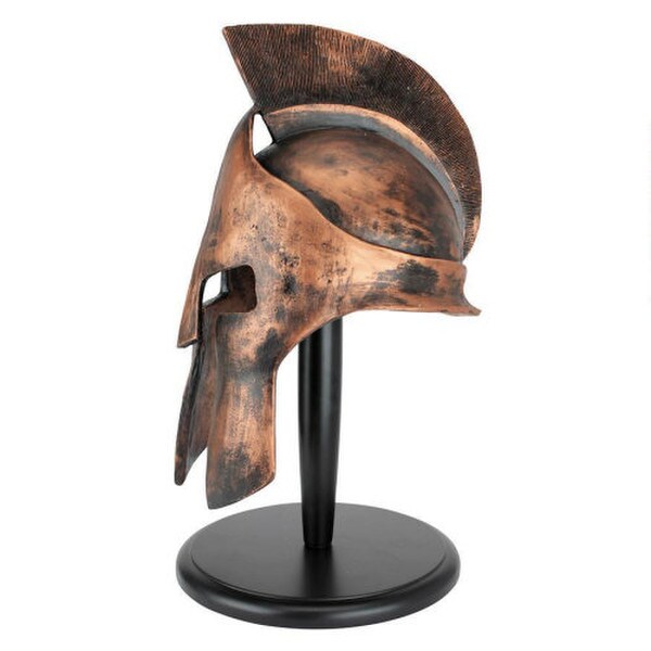 Side View Greek Spartan Helmet Sculpture Warrior Grecian Head
